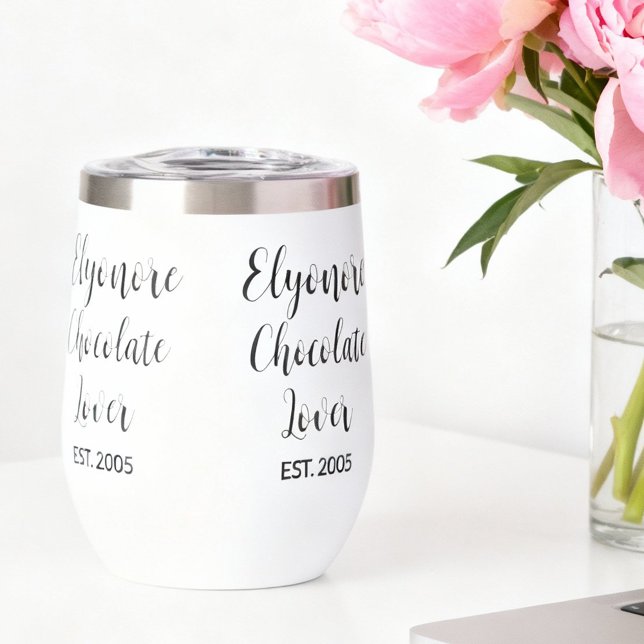 Chocolate Lover Black Script Personalized Name Est (Von Creator hochgeladen)