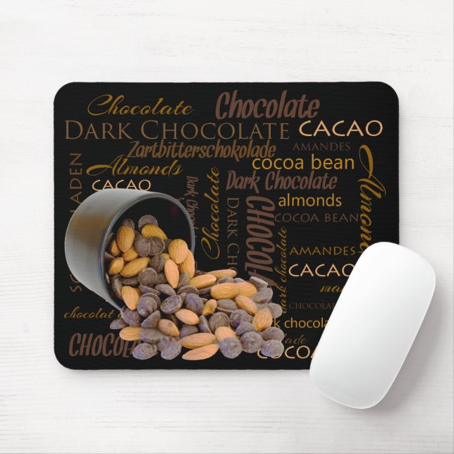 Chocolate Lover Spilled Chips Almonds Photograph Mousepad (Mit Mouse)