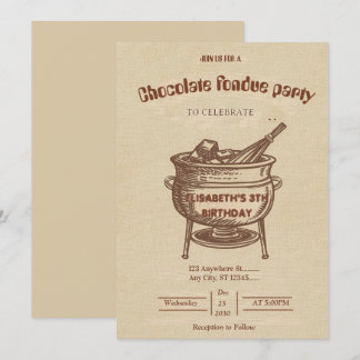 Chocolate Lovers Fondue Party Invitation Einladung