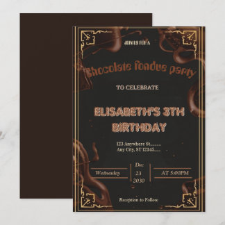 Chocolate Lovers Fondue Party Invitation Einladung