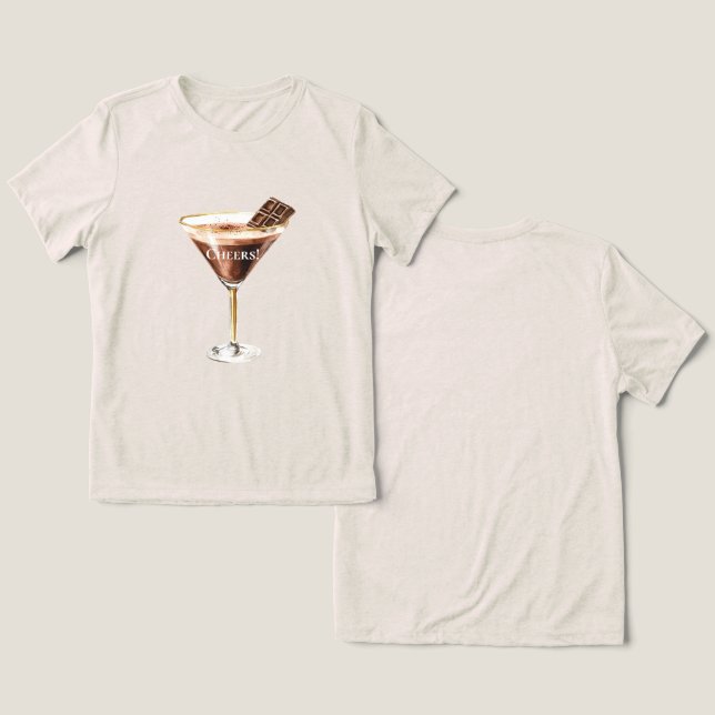 Chocolate Martini Tri-Blend Shirt (Design Vorderseite & Rückseite)