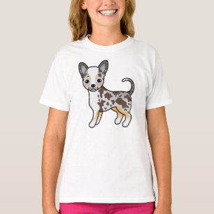 Chocolate Merle Smooth Coat Chihuahua Cartoon Dog T-Shirt