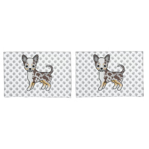 Chocolate Merle Smooth Coat Chihuahua Hund & Pfote Kissenbezug