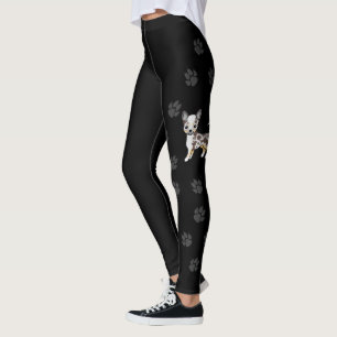 Chocolate Merle Smooth Coat Chihuahua Hund & Pfote Leggings