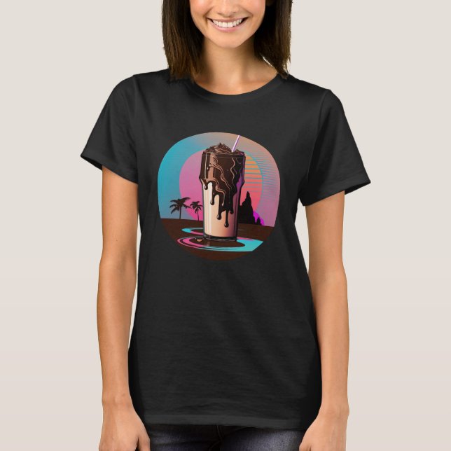 Chocolate Milk Synthwave 80s Retrowave Aesthetic T-Shirt (Vorderseite)