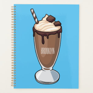 Chocolate milkshake cartoon illustration 
