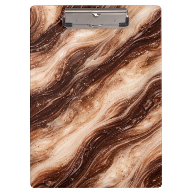 Chocolate Milkshake Marble Texture Klemmbrett (Vorderseite)