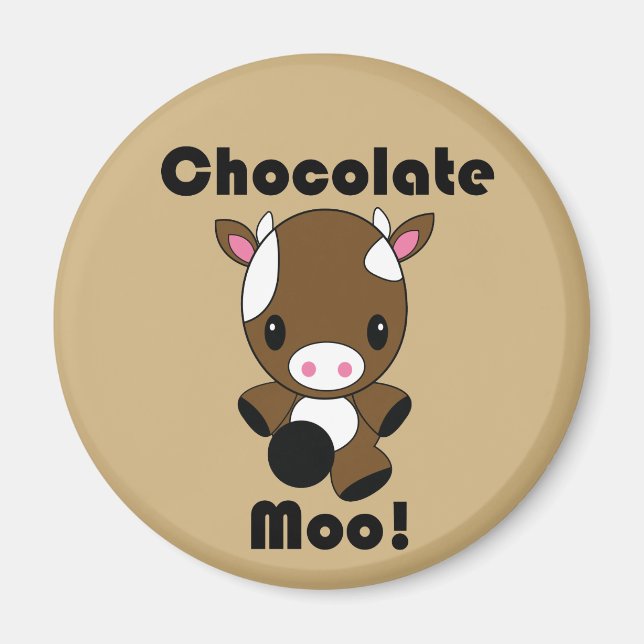 Chocolate Moo Kawaii Cow Magnet (Vorne)