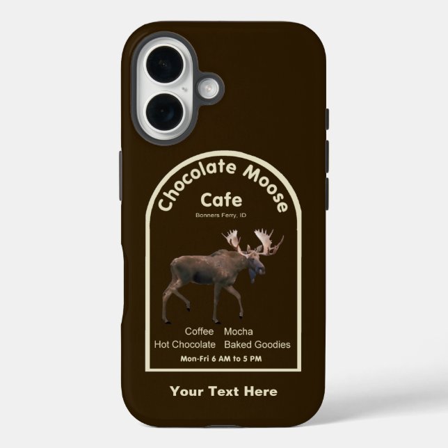 Chocolate Moose Café iPhone 16 Hülle (Rückseite)