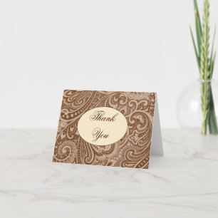 Chocolate paisley vielen Dank Dankeskarte