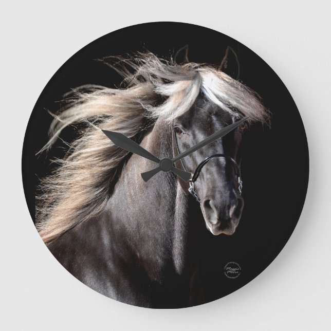Chocolate Palomino Rocky Mountain Horse Große Wanduhr (Vorderseite)