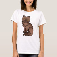 Chocolate Persian Süße Zeichentrick-Katze Illustra