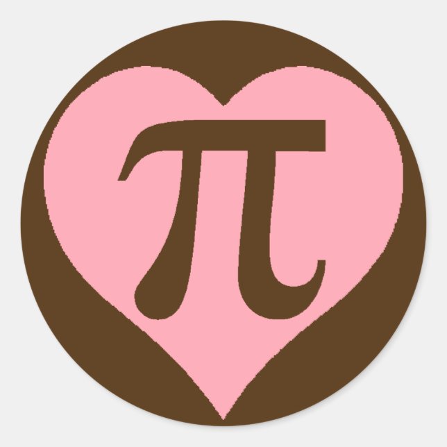 Chocolate Pi Heart Runder Aufkleber (Vorderseite)