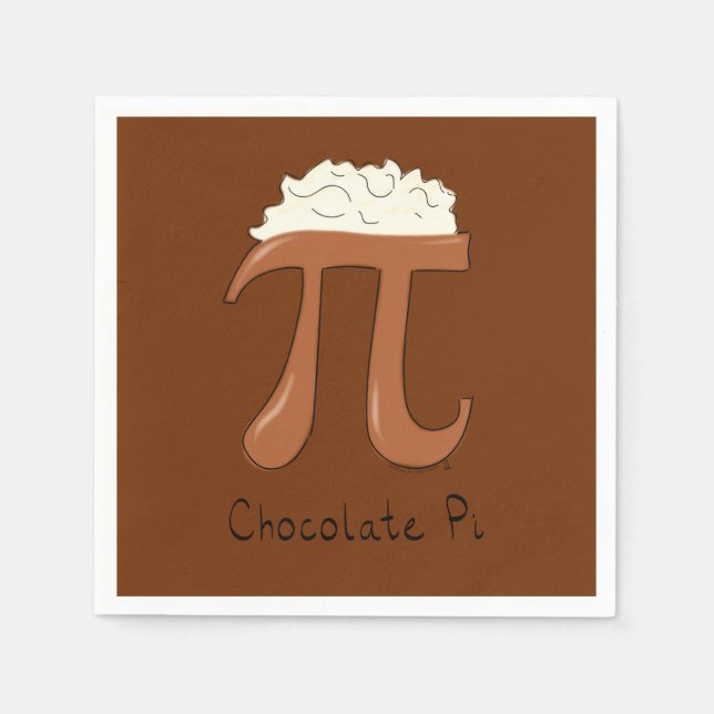 Chocolate Pi Niedlich Mathe Pi Day Party Napkins Serviette (Vorderseite)