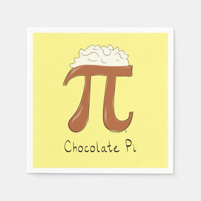 Chocolate Pi Niedlich Mathe Pi Day Party Napkins Serviette (Vorderseite)