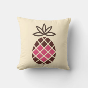Chocolate Pineapple with Pink Heart Kissen