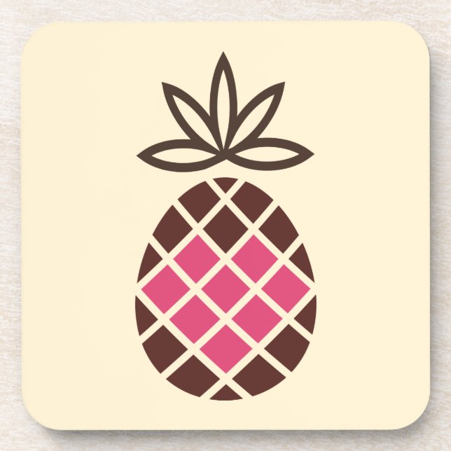 Chocolate Pineapple with Pink Heart Untersetzer (Vorderseite)