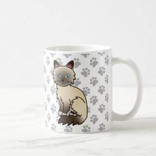 Chocolate Point Birma / Ragdoll Süße Katze & Pfote Kaffeetasse