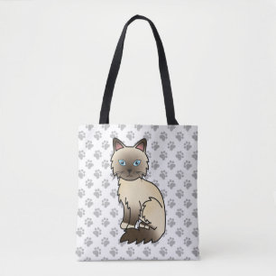 Chocolate Point Birma / Ragdoll Süße Katze & Pfote Tasche