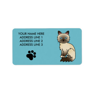 Chocolate Point Birman / Ragdoll Cat Adressaufkleber