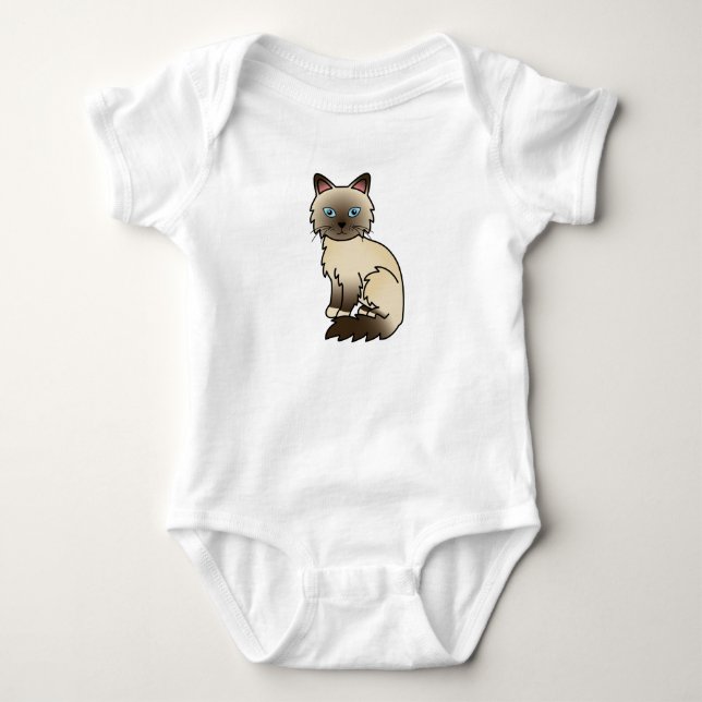 Chocolate Point Birman / Ragdoll Cat Baby Strampler (Vorderseite)