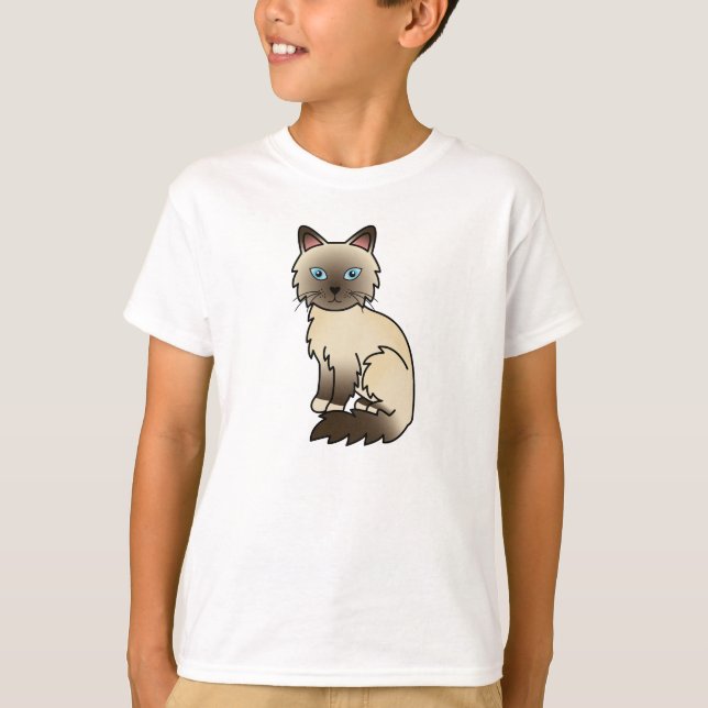 Chocolate Point Birman / Ragdoll Cat T-Shirt (Vorderseite)