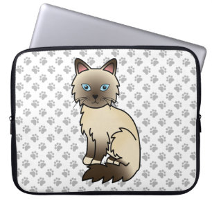 Chocolate Point Birman / Ragdoll Niedlich Cat & Pa Laptopschutzhülle
