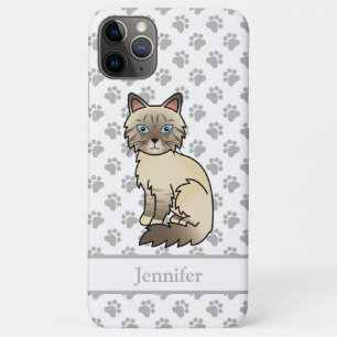 Chocolate Point Tabby Birman / Ragdoll Cat & Name Case-Mate iPhone Hülle