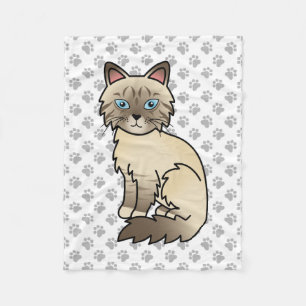 Chocolate Point Tabby Birman/Ragdoll Cat & Paws Fleecedecke