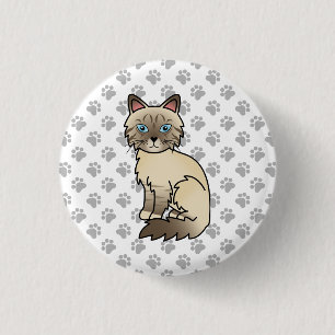 Chocolate Point Tabby Birman / Ragdoll Katze & Pfo Button