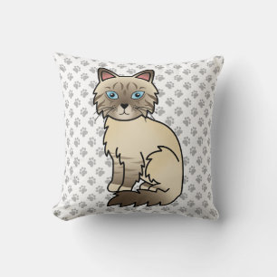 Chocolate Point Tabby Birman / Ragdoll Katze & Pfo Kissen