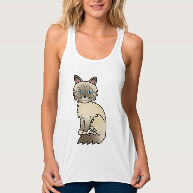 Chocolate Point Tabby Birman / Ragdoll Niedlich Ca Tank Top (Vorderseite)