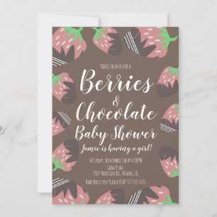 Chocolate Strawberry Fruit Berry Baby Dusche Einladung