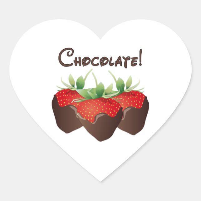Chocolate Strawberry Herz-Aufkleber (Vorderseite)