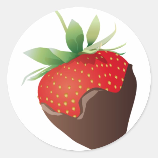 Chocolate Strawberry Runder Aufkleber (Vorderseite)
