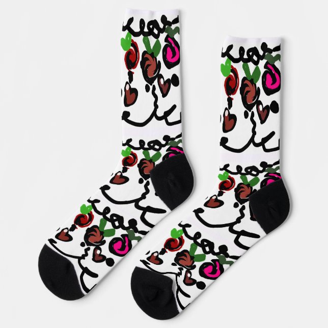 Chocolate Strawberry's valentine  Socken (Linkes Detail)