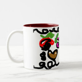 Chocolate Strawberry's valentine  Zweifarbige Tasse