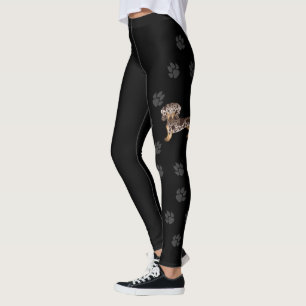Chocolate & Tan Dapple Kurzhaar-Dachshund & Pfoten Leggings