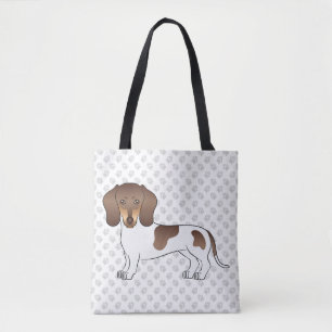 Chocolate & Tan Pied Kurzhaar-Dachshund & Pfoten Tasche