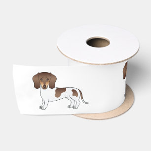Chocolate & Tan Pied Kurzhaar-Dachshund Süßer Hund Satinband