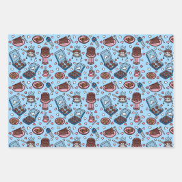 Chocolate theme cute wrapping paper sheets geschenkpapier set