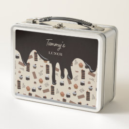 Chocolate Theme Muster Rezept Kochbuch Metall Brotdose