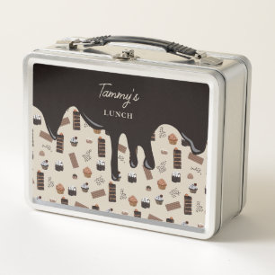 Chocolate Theme Muster Rezept Kochbuch Metall Brotdose