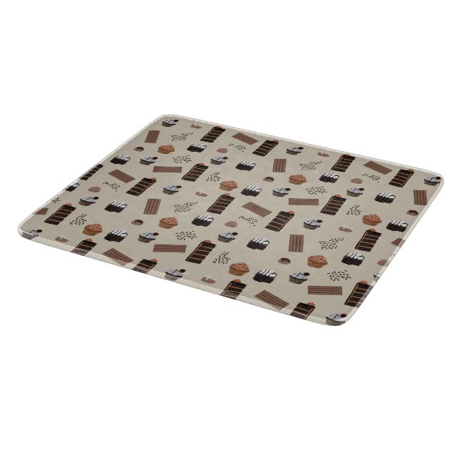 Chocolate Theme Pattern Schneidebrett (Ecke)