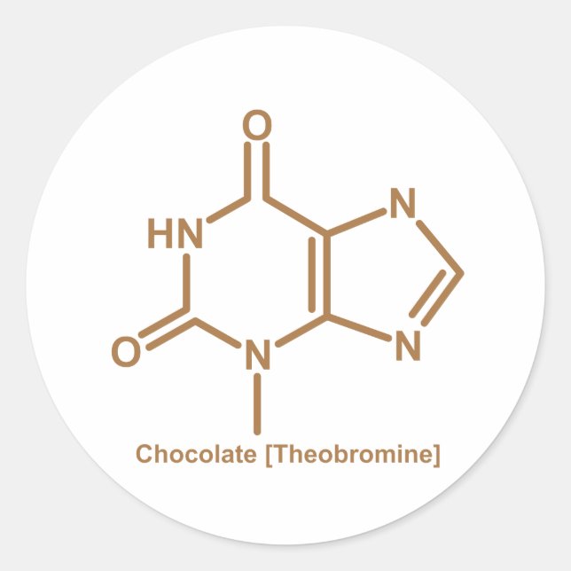 Chocolate Theobromin Runder Aufkleber (Vorderseite)