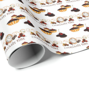 Chocolate Time Muster Geschenkpapier