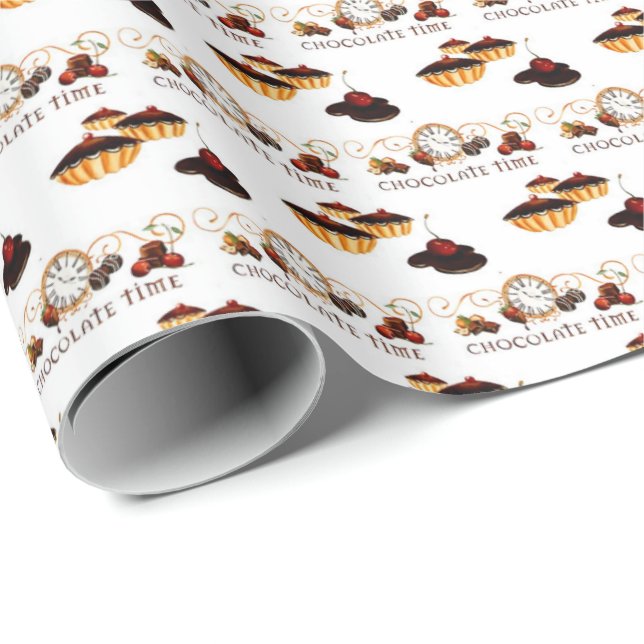 Chocolate Time Muster Geschenkpapier (Rolleneckpunkt)