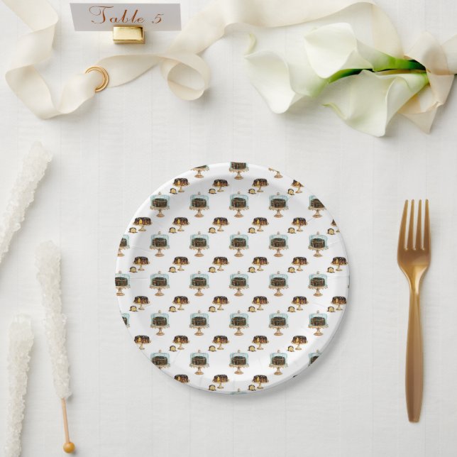 Chocolate Time Muster Pappteller (Hochzeit)