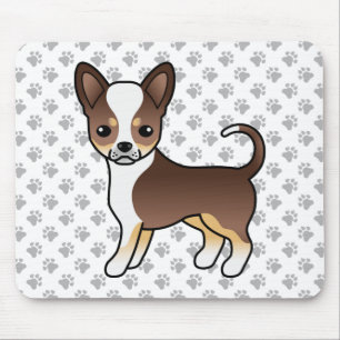 Chocolate Tricolor Glatthaar Chihuahua & Pfoten Mousepad