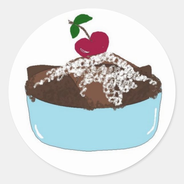 Chocolate Trifle Dessert Runder Aufkleber (Vorderseite)